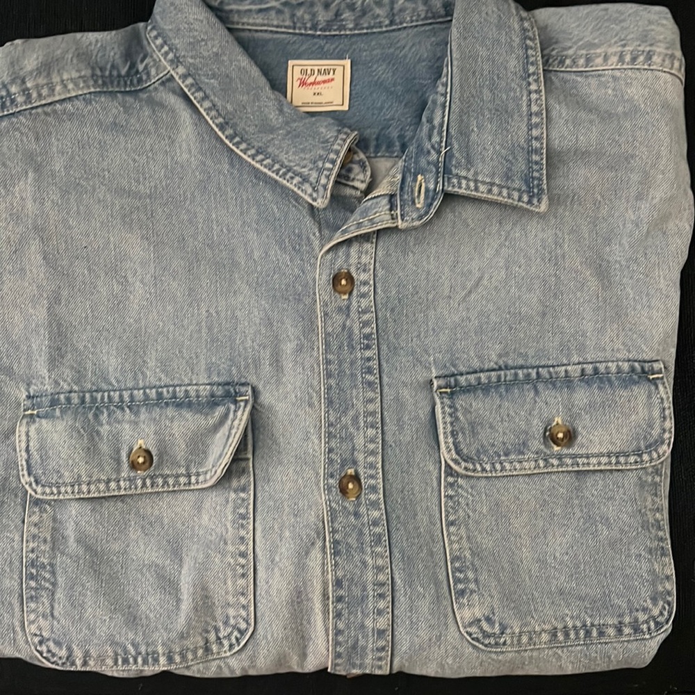 NWT Old Navy Workwear Denim Button Down XXL